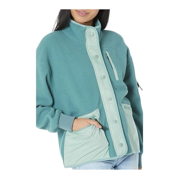 Madewell (Re)sourced Sherpa Snap-Front Jacket in Faded Shale NWT - Picture 5 of 8